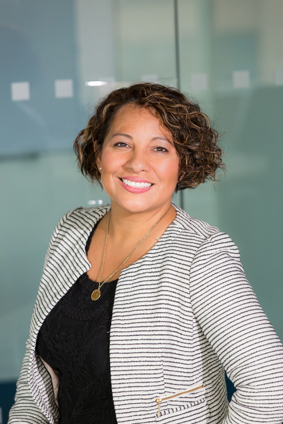 Care professional smiling